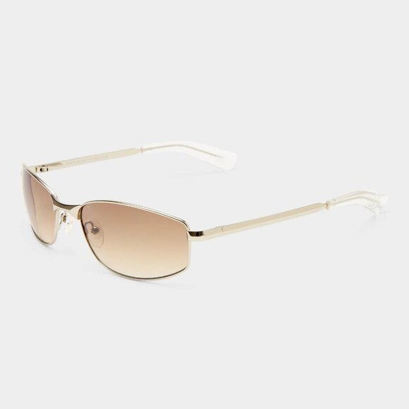 NEW Le Specs Star Beam Sunglasses in Silver + Brown Gradient main image 4
